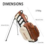 WOSOFE PU Golf Bag with 6/14 Way Top Dividers Automatically Adjustable Dual Straps Elegant Design for Men Women Pu Golf Stand Bag with Multiple Pockets