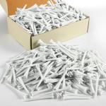 Golf Tees Plastic Unbreakable Easy to Find Bulk Value 200/500/1000 Count, 2 3/4 3 1/4 Inch Stable Tee Driving Range Reduce Friction, Green Red White USA Flag Practice (White, 500 Count (3 1/4 Inch))