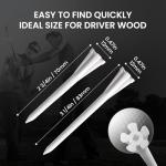 Golf Tees Plastic Unbreakable Easy to Find Bulk Value 200/500/1000 Count, 2 3/4 3 1/4 Inch Stable Tee Driving Range Reduce Friction, Green Red White USA Flag Practice (White, 500 Count (3 1/4 Inch))