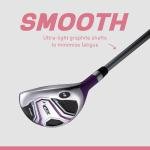Aspire XD1 Women's Golf Club Set – Ultra-Light Graphite Shafts, Driver, Fairway, Hybrid, 6-PW Irons, Putter, Stand Bag & Headcovers – Right-Handed, Available in Regular, Petite & Tall Sizes – Purple