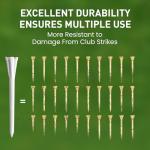 Golf Tees Plastic Unbreakable Easy to Find Bulk Value 200/500/1000 Count, 2 3/4 3 1/4 Inch Stable Tee Driving Range Reduce Friction, Green Red White USA Flag Practice (White, 500 Count (3 1/4 Inch))