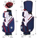 T-Lock Golf Cart Bag, 14 Way Molded Organizer Top Club Bag with Full-Length Dividers, Silent Cart Bags for Men with Handles Ergonomic Padded Strap, Avocado Green