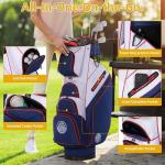 T-Lock Golf Cart Bag, 14 Way Molded Organizer Top Club Bag with Full-Length Dividers, Silent Cart Bags for Men with Handles Ergonomic Padded Strap, Avocado Green