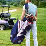 T-Lock Golf Cart Bag, 14 Way Molded Organizer Top Club Bag with Full-Length Dividers, Silent Cart Bags for Men with Handles Ergonomic Padded Strap, Avocado Green