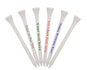 GBM Personalized 100 White Wooden Golf Tees - Customizable Gift Set