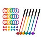 Champion Sports Mini Golf Clubs: Multi Colored Putt Putt Miniature Golfing Set for Kids - 6 Putters 18 Holes & 18 Balls
