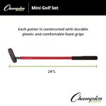 Champion Sports Mini Golf Clubs: Multi Colored Putt Putt Miniature Golfing Set for Kids - 6 Putters 18 Holes & 18 Balls