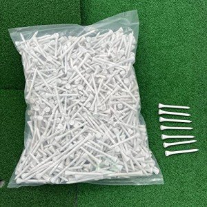 HH-GOLF®1000 Pcs Golf Tees Bulk Wood Tees 2 3/4 Inch Tall, Less Friction Professional White Wooden Tees for Clubs
