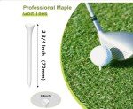 HH-GOLF®1000 Pcs Golf Tees Bulk Wood Tees 2 3/4 Inch Tall, Less Friction Professional White Wooden Tees for Clubs