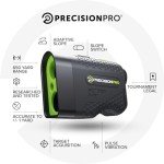 Precision Pro NX7 Pro Golf Rangefinder with Slope Switch- Laser Golf Range Finder Golfing Accessory - Slope, 6X, Flag Lock w Pulse Vibration, 650+ Yard Range Finder Golf Laser Rangefinder