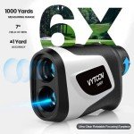 Golf Rangefinder Slope 1000 Yards Rechargeable Golf Laser Range Finder Flagpole Locking Vibration 6X Magnification Golfing Rangefinders for Golfers by VYTOOV
