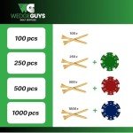 Wedge Guys Bamboo Golf Tees 1-1/2, 2-3/4 & 3-1/4" | 100,250,500 or 1000 pcs. | Free Ball Marker - Stronger Than Wood, Biodegradable & Less Friction | PGA Professional Approved, Golf Tees Bulk Bag
