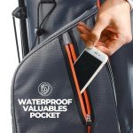 Izzo Golf Ultra-Lite Stand Golf Bag with Dual-Straps & Exclusive Features, Grey/Orange, 3.2 pounds