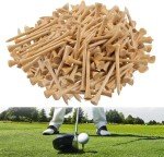 KLLsmDesign Professional Bamboo Golf Tees, 2.75 Inch (7cm) Length, Stronger Than Wood, No Side Spin Friction, 1000pcs Per Pack Color in Solid Nature