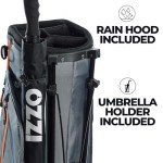 Izzo Golf Ultra-Lite Stand Golf Bag with Dual-Straps & Exclusive Features, Grey/Orange, 3.2 pounds