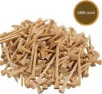 KLLsmDesign Professional Bamboo Golf Tees, 2.75 Inch (7cm) Length, Stronger Than Wood, No Side Spin Friction, 1000pcs Per Pack Color in Solid Nature