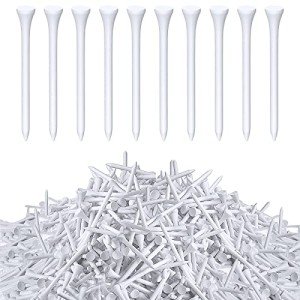 Vinsot 1000 Pcs Golf Tees Bulk Wooden Tees Decoration for Women Men Ladies Clubs Golf Ball Theme Party Accessories School Supplies(White,Solid)