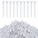 Vinsot 1000 Pcs Golf Tees Bulk Wooden Tees Decoration for Women Men Ladies Clubs Golf Ball Theme Party Accessories School Supplies(White,Solid)