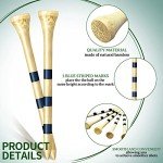 Jadive 500 Count Bamboo Golf Tees 3-1/4 Inches Stable Long Wooden Golf Tees for Golf Activities, Natural Color and Blue