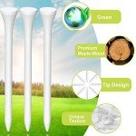 Vinsot 1000 Pcs Golf Tees Bulk Wooden Tees Decoration for Women Men Ladies Clubs Golf Ball Theme Party Accessories School Supplies(White,Solid)
