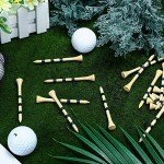 Jadive 500 Count Bamboo Golf Tees 3-1/4 Inches Stable Long Wooden Golf Tees for Golf Activities, Natural Color and Blue