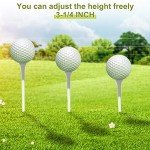 Vinsot 1000 Pcs Golf Tees Bulk Wooden Tees Decoration for Women Men Ladies Clubs Golf Ball Theme Party Accessories School Supplies(White,Solid)