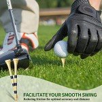 Jadive 500 Count Bamboo Golf Tees 3-1/4 Inches Stable Long Wooden Golf Tees for Golf Activities, Natural Color and Blue