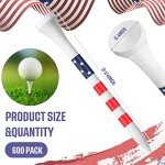 Mudder 600 Pcs 3-1/4" Golf Tees USA Stars and Stripes American Flag Golf Tees Bulk Bamboo Patriotic Golf Tees Long Red White and Blue Golfing Tees for Men Women(Chic)
