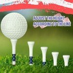 Mudder 600 Pcs 3-1/4" Golf Tees USA Stars and Stripes American Flag Golf Tees Bulk Bamboo Patriotic Golf Tees Long Red White and Blue Golfing Tees for Men Women(Chic)