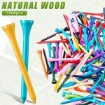 Lewtemi Wood Golf Tees Bulk Long Golf Tees Bamboo Ball Accessories for Men Women Balls Lovers Club, Reduce Side Spin and Friction(1500 Pcs,Colorful,3 1/4 Inch)