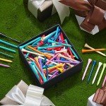 Lewtemi Wood Golf Tees Bulk Long Golf Tees Bamboo Ball Accessories for Men Women Balls Lovers Club, Reduce Side Spin and Friction(1500 Pcs,Colorful,3 1/4 Inch)