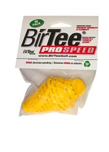 BirTee Golf Tees - PRO Speed Version with Enhanced Durability - 8 Pack. Indoor Golf Tees/Golf Simulator Tees/Winter Golf Tees. (Yellow)