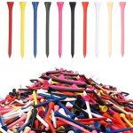 Vinsot 500 Pack Golf Tees Bulk 3-1/4 Inch Colored Wood Golf Tees Bulk Unbreakable Long Tall Golf Tees for Men Women Kids Golf Balls Game