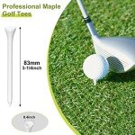 Vinsot 500 Pack Golf Tees Bulk 3-1/4 Inch Colored Wood Golf Tees Bulk Unbreakable Long Tall Golf Tees for Men Women Kids Golf Balls Game