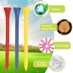 Vinsot 500 Pack Golf Tees Bulk 3-1/4 Inch Colored Wood Golf Tees Bulk Unbreakable Long Tall Golf Tees for Men Women Kids Golf Balls Game