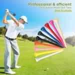 Vinsot 500 Pack Golf Tees Bulk 3-1/4 Inch Colored Wood Golf Tees Bulk Unbreakable Long Tall Golf Tees for Men Women Kids Golf Balls Game