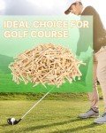 weyleity Bamboo Golf Tees | 1000 Pack 2 3/4 inch | 7X Strong, Reduce Friction & Side Spin