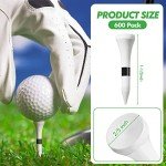 Mudder 600 Pack Golf Tees Bulk Wooden Golf Tees Wood for Men Balls Accessories(1-1/2-inch,White，Black)