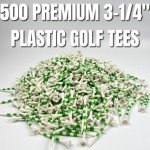 Against The Grain 500 Pack Plastic Golf Tees Bulk (3-1/4") Best Unbreakable Golf Tees for Men & Women – Premium Golf Ball Tees for Golf Drivers Reusable Plastic Tees