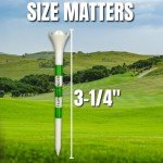 Against The Grain 500 Pack Plastic Golf Tees Bulk (3-1/4") Best Unbreakable Golf Tees for Men & Women – Premium Golf Ball Tees for Golf Drivers Reusable Plastic Tees