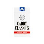 Caddy Classics Royal Reds Cigarette Golf Tee Holder with 60 Bamboo Golf Tees | Magnetic Lid, Reusable, Pocket-Sized