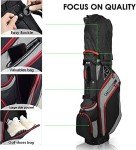 Golf Stand Bag 14 Way Top Dividers Ergonomic with Stand 8 Pockets,Lightweight Golf Bag for Men, Golf Bags with Stand,Dual Strap, Rain Hood (Red)