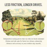 Caddy Classics Royal Reds Cigarette Golf Tee Holder with 60 Bamboo Golf Tees | Magnetic Lid, Reusable, Pocket-Sized