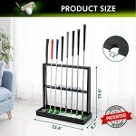 XCSOURCE Wooden Golf Putter Stand, Golf Club Holder Stand Floor Display Rack, Golf Club Rack for 8 Clubs and 12 Balls Storage, Golf Club Organizer for Indoor Home Office Club Simulator