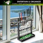 XCSOURCE Wooden Golf Putter Stand, Golf Club Holder Stand Floor Display Rack, Golf Club Rack for 8 Clubs and 12 Balls Storage, Golf Club Organizer for Indoor Home Office Club Simulator