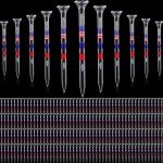 JellyArch 200 Pack Golf Tees 3 1/4'' Plastic Golf Tees USA American Flag Reduce Side Spin and Friction Transparent Long Tees Bulk with 6 Prongs Accessories for Men