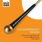 Orange Whip Mid-Size Golf Swing Trainer Aid for Improved Rhythm, Flexibility, Balance, Tempo, Swing Plane, and Strength, Patented and Made in USA, 43.5"