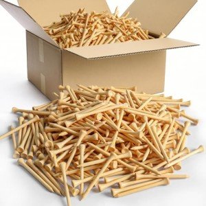 FINGER TEN Bamboo Golf Tees Wood 2 3/4 3 1/4 Inch Wooden Tee Color Bulk 250/500/1000/2000 Count for Men Women Kids (Natural, 1000 Count(2 3/4 Inch))