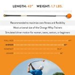 Orange Whip Mid-Size Golf Swing Trainer Aid for Improved Rhythm, Flexibility, Balance, Tempo, Swing Plane, and Strength, Patented and Made in USA, 43.5"
