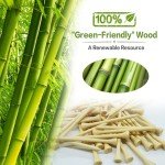 FINGER TEN Bamboo Golf Tees Wood 2 3/4 3 1/4 Inch Wooden Tee Color Bulk 250/500/1000/2000 Count for Men Women Kids (Natural, 1000 Count(2 3/4 Inch))
